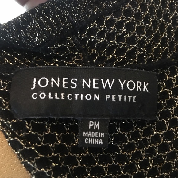 Jones New York black and gold cardigan Size M (petite) - Picture 4 of 8